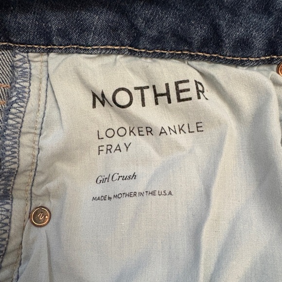 MOTHER The Looker Ankle Fray Skinny Mid Rise Jean Girl Crush Blue Wash Size 29 - Picture 9 of 14